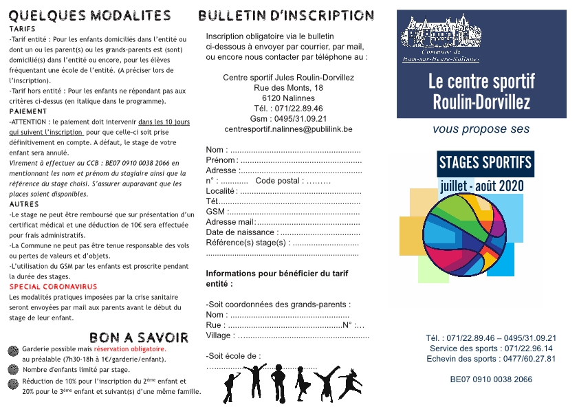 Brochure stages été 2020